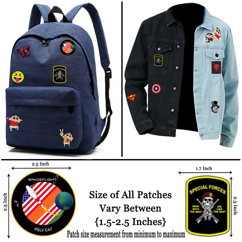 Image of LazyChunks | Cloth Sticker Patches Iron on Patches for Clothing 8 pcs Multicolored Applique Decorative Sewable Repair Patches Pure Colour Patches for (Jackest,Jeans,Bags,Hats,Tshirt,Etc.)
