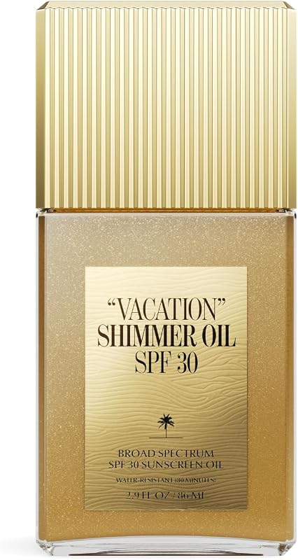 Vacation Shimmer Oil SPF 30 Body Sunscreen Oil, 2.9 Fluid Ounces | Body Glow, Tanning Oil, Moisturizing, Water-Resistant, Enhances All Skin Tones, Dermatologist-Tested, Vegan