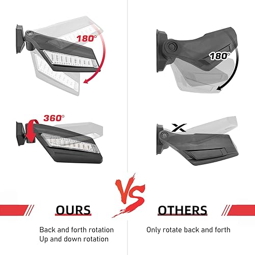 Miniatura 6 de Wsays Espejos laterales UTV de carreras con luces LED intermitentes y arnés de cableado compatibles con Can Am Maverick X3 XDS XRS Max R Turbo