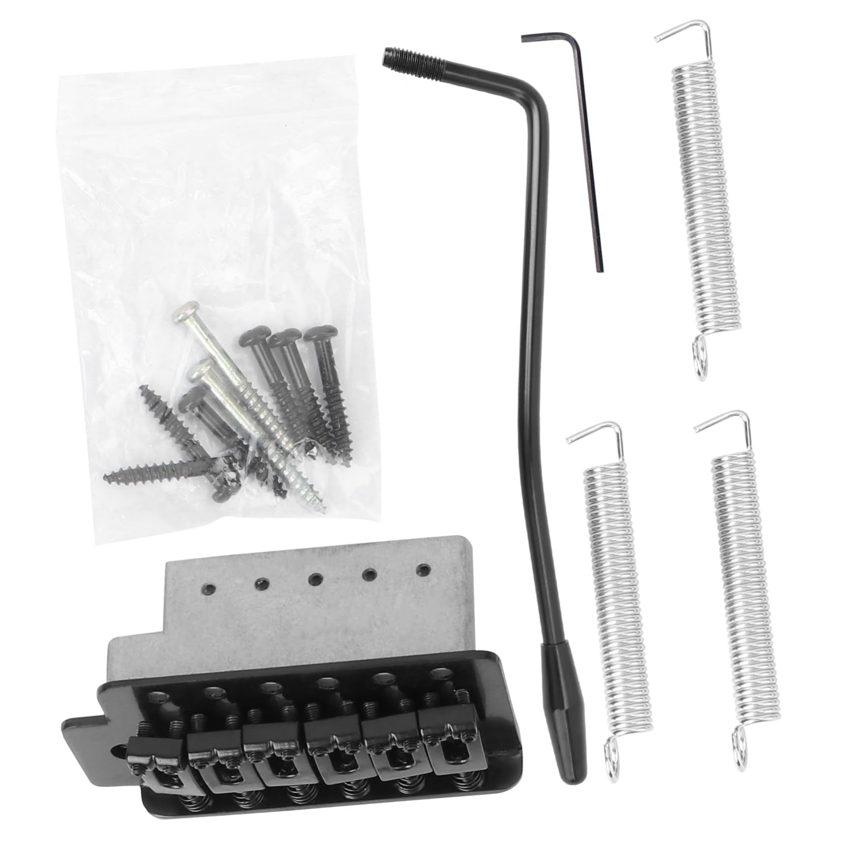 GOOHOCHY Black Guitar Bridge Left Handed Ga206 6 String Tremolo Bridge Metal Guitar Parts Accessories