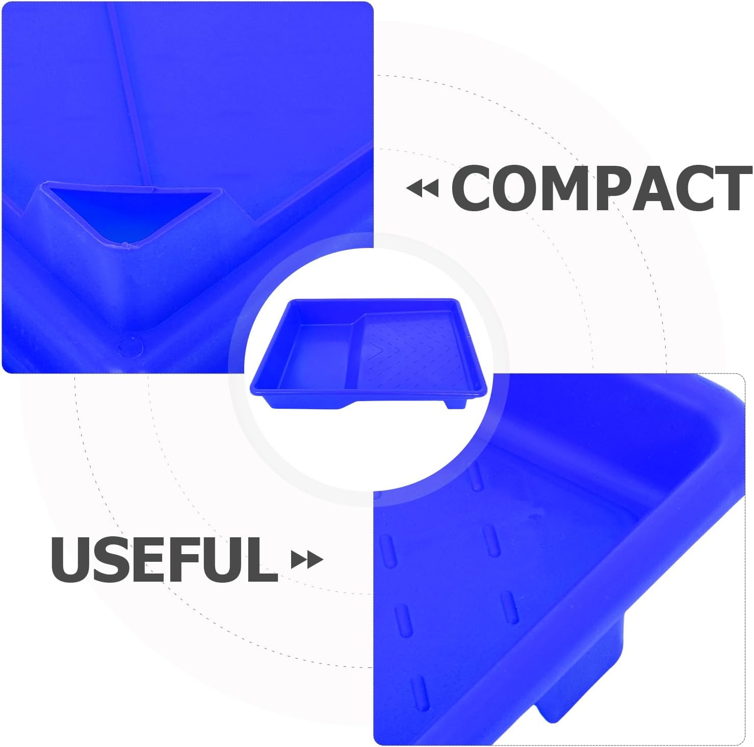 jojofuny 5pcs Plastic Paint Roller Tray: Reusable Paint Tray - Color Mixing Pan for DIY Projects Wall Painting Home Improvement Supplies 14.5x11x2.2 inch