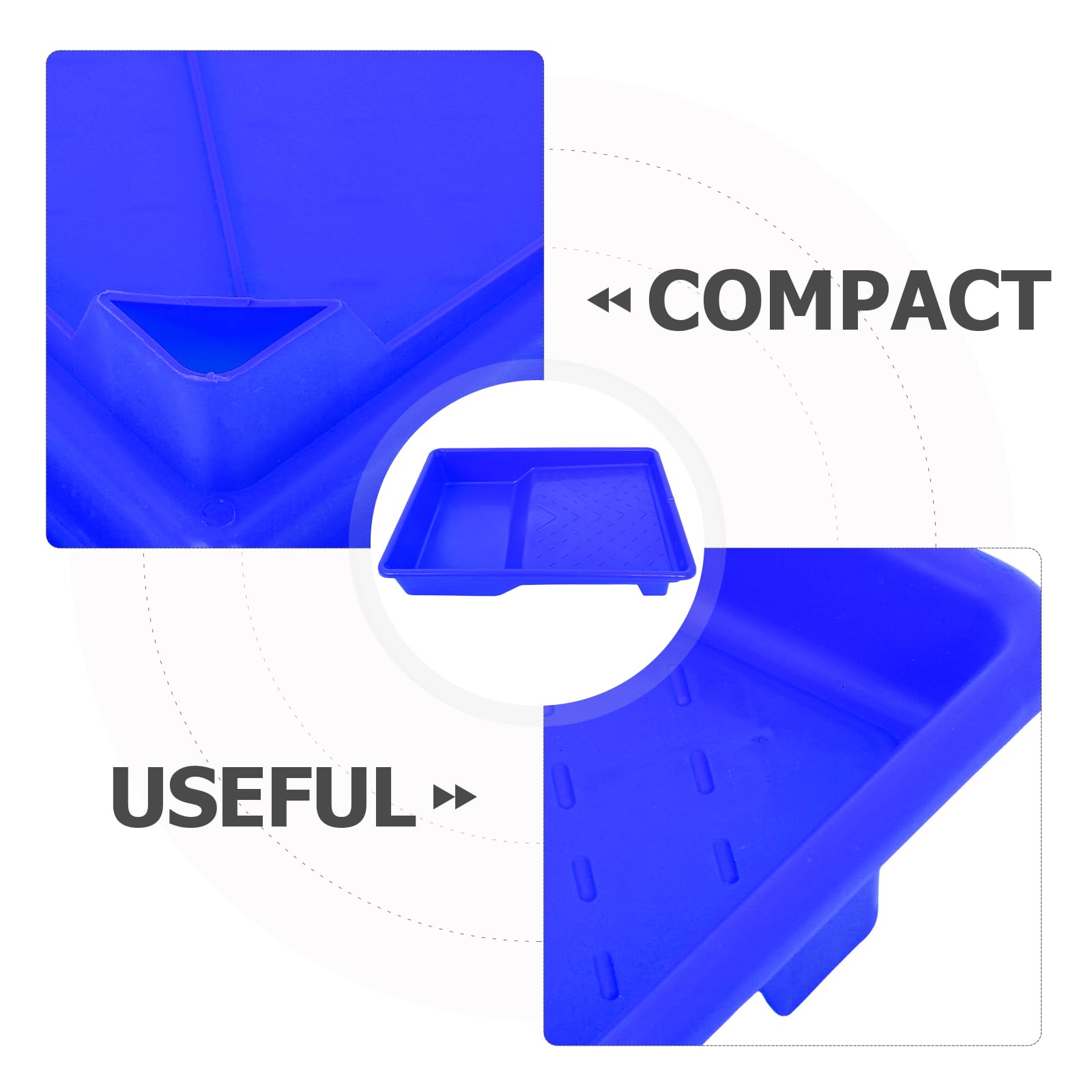 DOITOOL 5 plastikowych tacek na wałki malarskie: Wielokrotnego użytku tacka do farb – tacka do mieszania kolorów do projektów DIY, malowania ścian, artykułów do remontu domu, 14,5 x 11 x 2,2 cala
