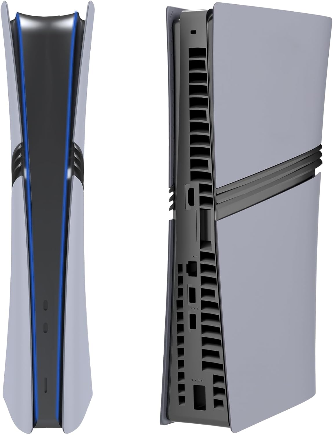 PEYANZ Faceplate for PS5 Pro (Digital Edition), Cover Plate, ABS Shell, Matt Skin, with Extra 2 Controller Silicone Covers (Grey) - Image 6