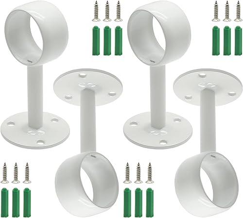 4 soportes para barra de cortina de ducha de 1.024 in1 pulgada para montaje en techo, soportes de barra de cortina de acero inoxidable, color negro