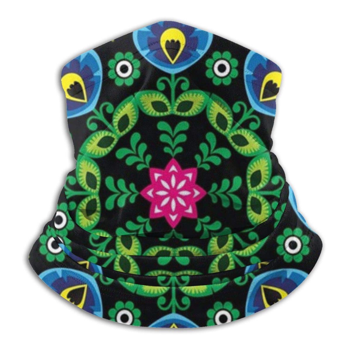 LKKPT Cache-Cou Polonais Cercle Traditionnel Art Populaire Hiver Polaire Cache-Cou Respirant Bandana écharpe Unisexe Doux élastique Cagoule