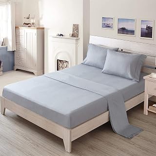 FXJ Bed Sheet Set 4-Piece Set Deep Pockets Friendly Wrinkle Free Sheets Machine Washable Hotel Bedding Silky Soft for Hotel 1103 (Color : Brown Size : KING-30pcs) (Light Gray TWIN)
