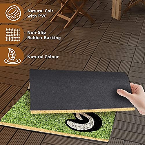 Image of Onlymat inchBe Awesome inch Printed Anti-Slip Doormat (Multicolor) Rectangular Shaped Entryway Rug Natural Coir Material with PVC Backing for Outdoor Entrance Home Multipurpose Mats Floor Door Hall Drawing Room Living Room (75cm x 45cm)