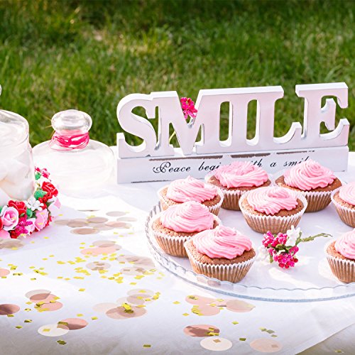 Image of Round Tissue Paper Table Confetti Dots for Wedding Birthday Party Decoration, 1.76 oz (Rose Gold Confetti, 2.5 cm)