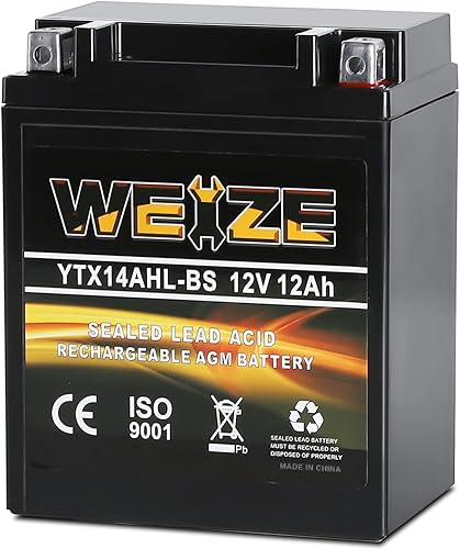 Miniatura 8 de Weize YTX7A-BS - Batería de motocicleta AGM sellada de alto rendimiento, sin mantenimiento, compatible con gas Gy6, ciclomotor de 50 CC 125 CC