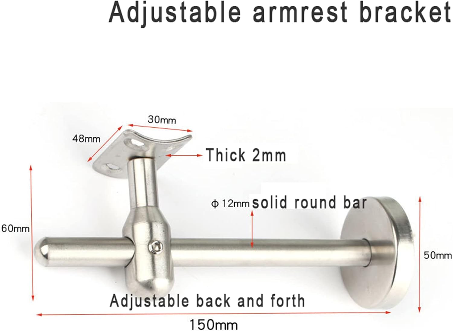 3 Pcs Handrail Stair Wall Balustrade Bracket, 304 Stainless Steel Handrail Brackets, Hand Railing Brackets for Stairs Round Base Handrail Brackets