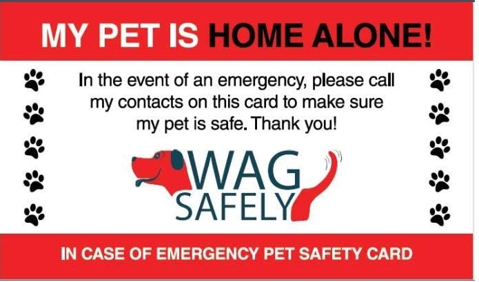 Pet Home Alone Emergency Wallet Cards (Set of 5)