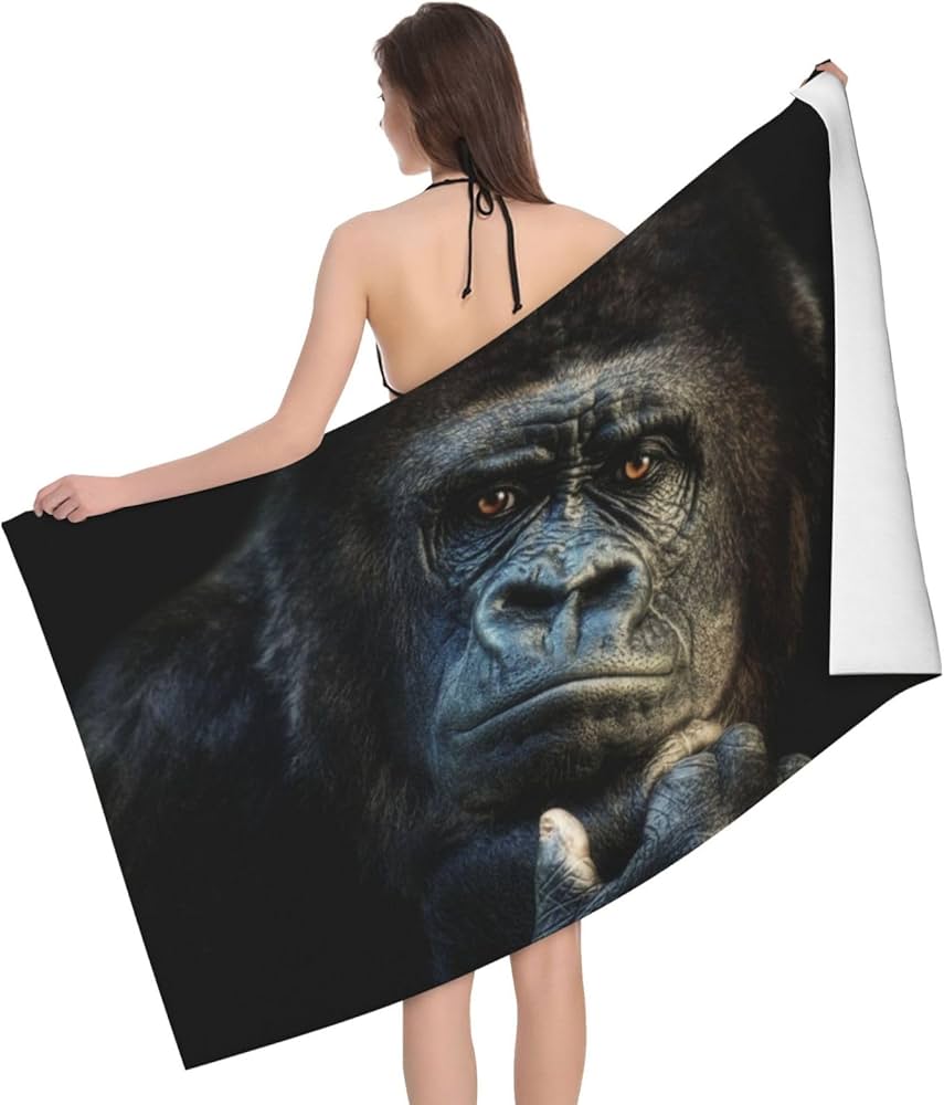 Amazon｜考えてるゴリラ バスタオル 大判 吸水速乾 フェイスタオル 速