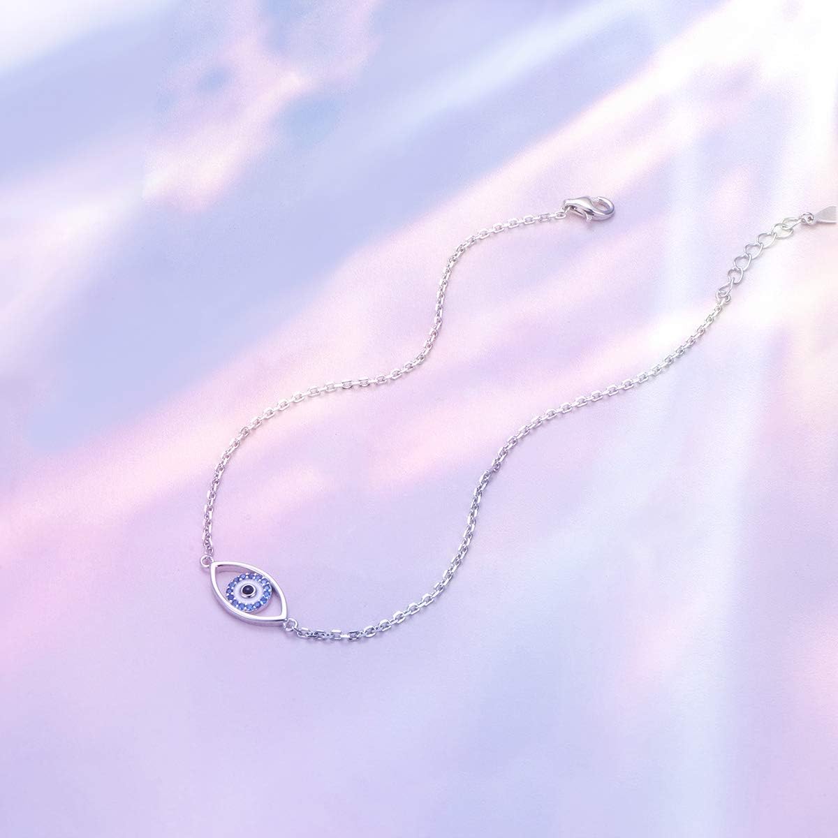 Anklet for Women S925 Sterling Silver Adjustable Foot Evil Eye Starfish Heart Bead Butterfly Celtic Knot Cross Multilayer Layered Ankle Bracelet Jewelry - Image 5