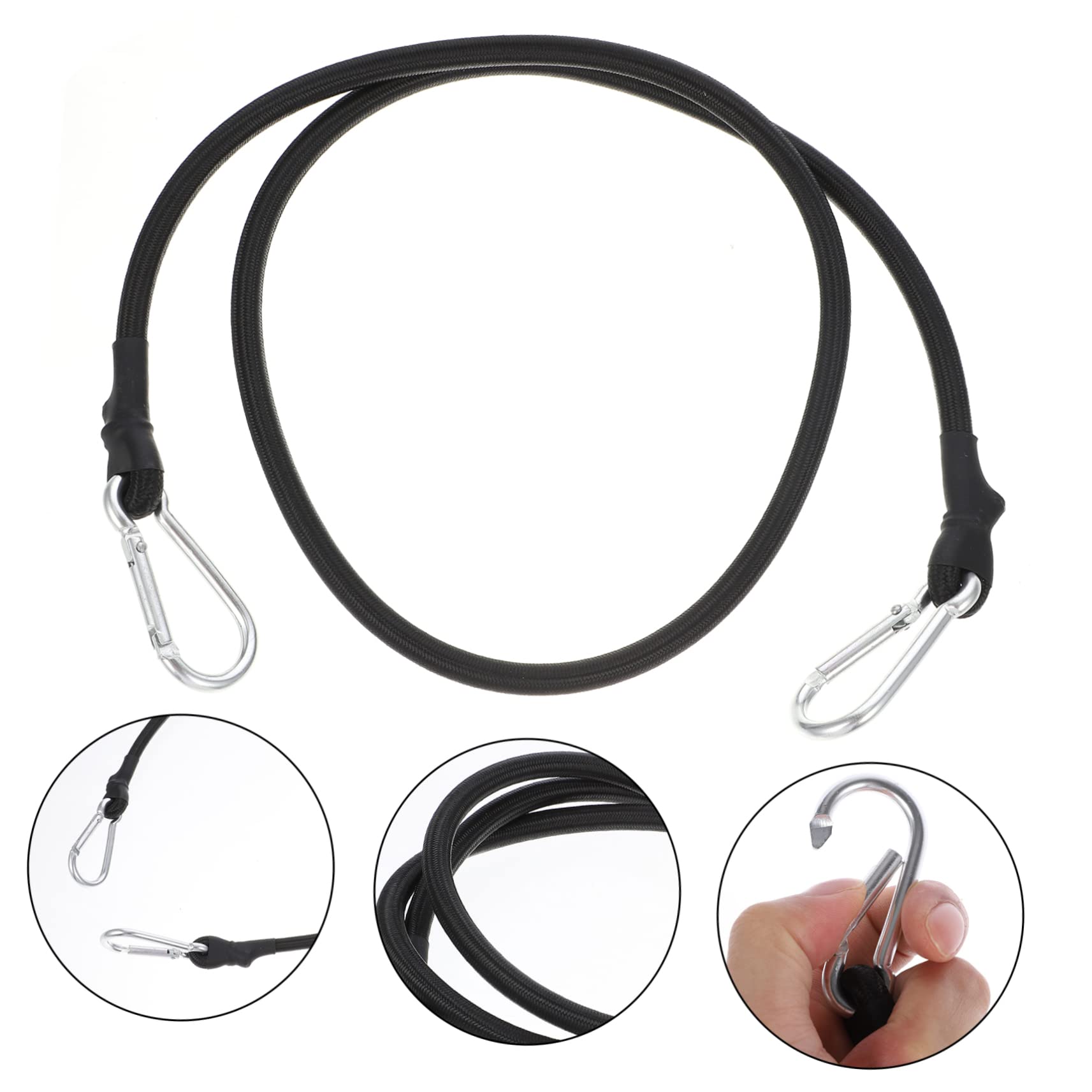 6pezzi Corda Elastica Nera Resistente con Ganci per Bagagli da Bici Cinghie Elastiche con Ganci Utili e Pratiche per Fissare Merci