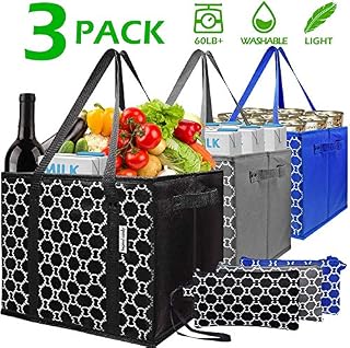 Washable Reusable Grocery Bags Heavy Duty Shopping Bags with Zip Coin Purse,Collapsible Shopping