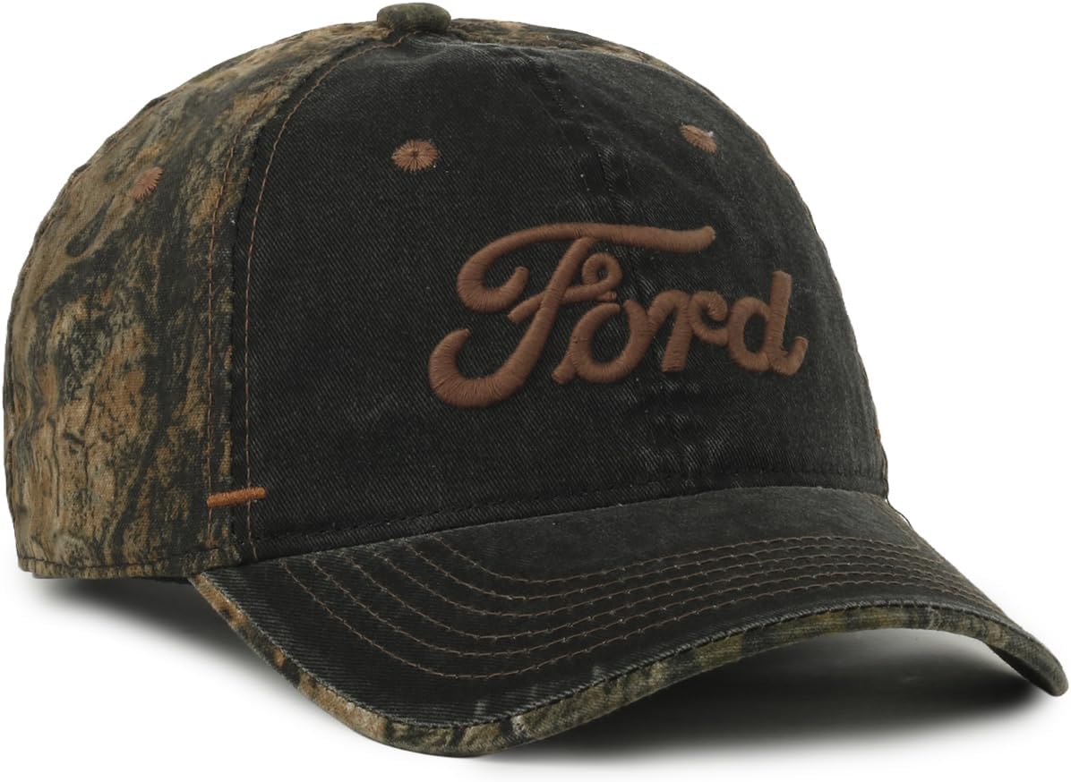 Ford Black Mossy Oak Country DNA Camo Baseball Hat – Cotton Blend Low Profile Cap, Adjustable Strap, One Size - Image 2