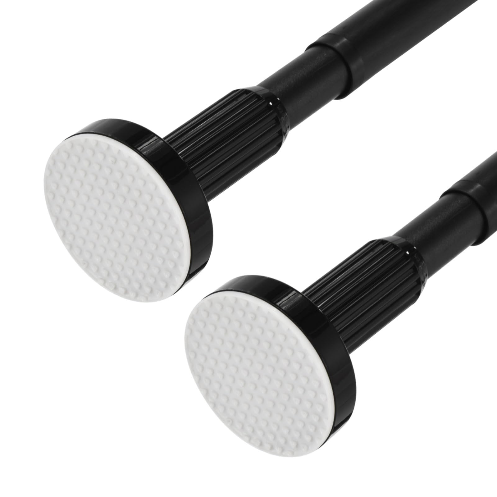 Lot de 2 tringles à rideaux de douche réglables de 91,4 cm à 160 cm en acier au carbone sans perçage pour fenêtres, portes, armoires - Finition noire
