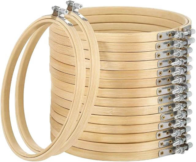 16 Pack 4 inch Mini Bamboo Circle,Embroidery Hoop Cross Stitch Hoop Ring for DIY Art Craft Handy Sewing