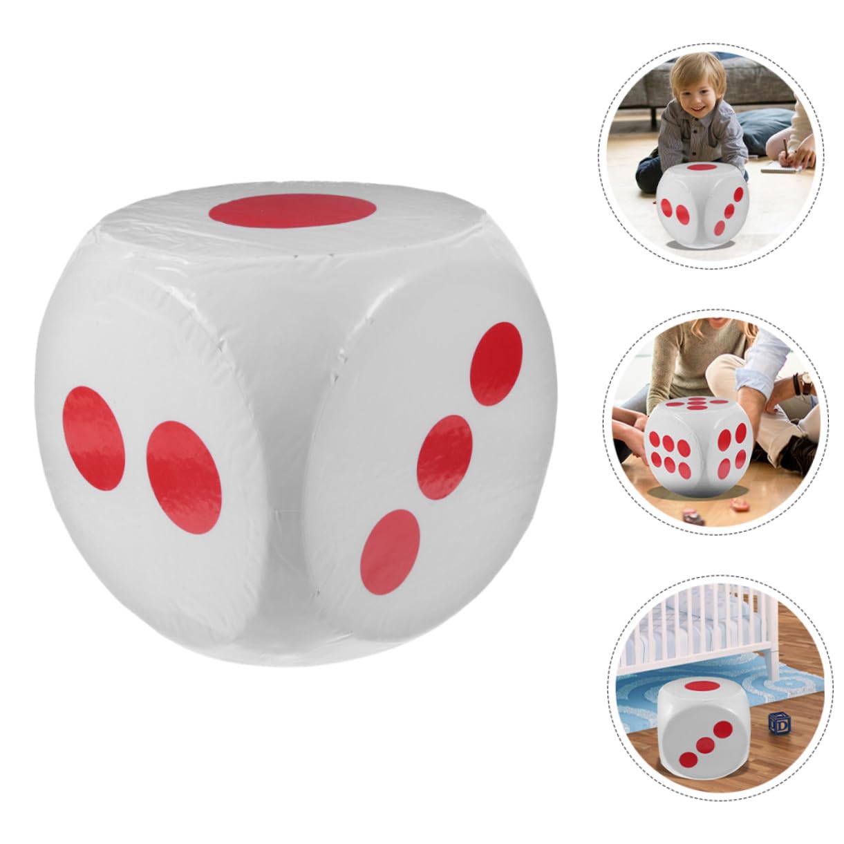 Dado Gigante in Schiuma EVA Cubico Bianco 30cm 1 Pezzo Robusto | Attività Didattiche, Feste, Bordo Arrotondato, Trasporto Facile, Ragazzi Adulti, Uso Familiare