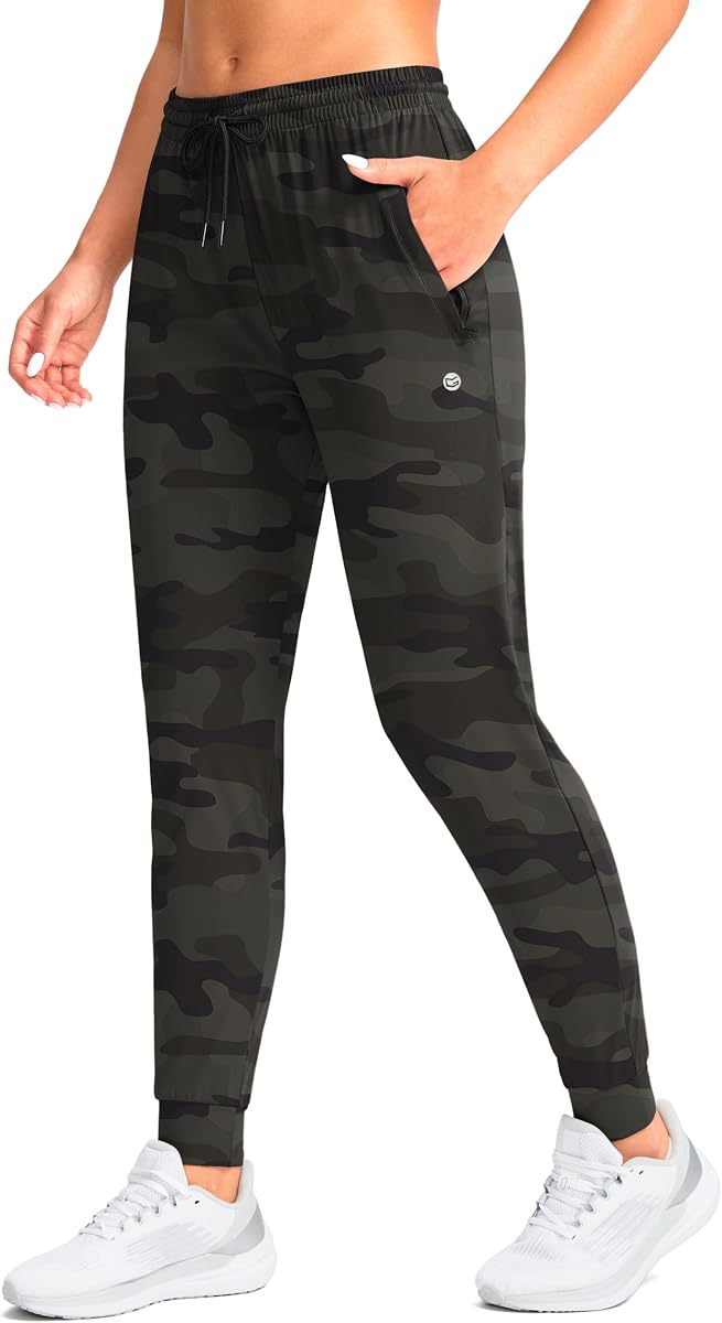 G Gradual Pantalones deportivos para mujer con bolsillos con cremallera, pantalones deportivos cónicos para correr, para estar en casa, correr