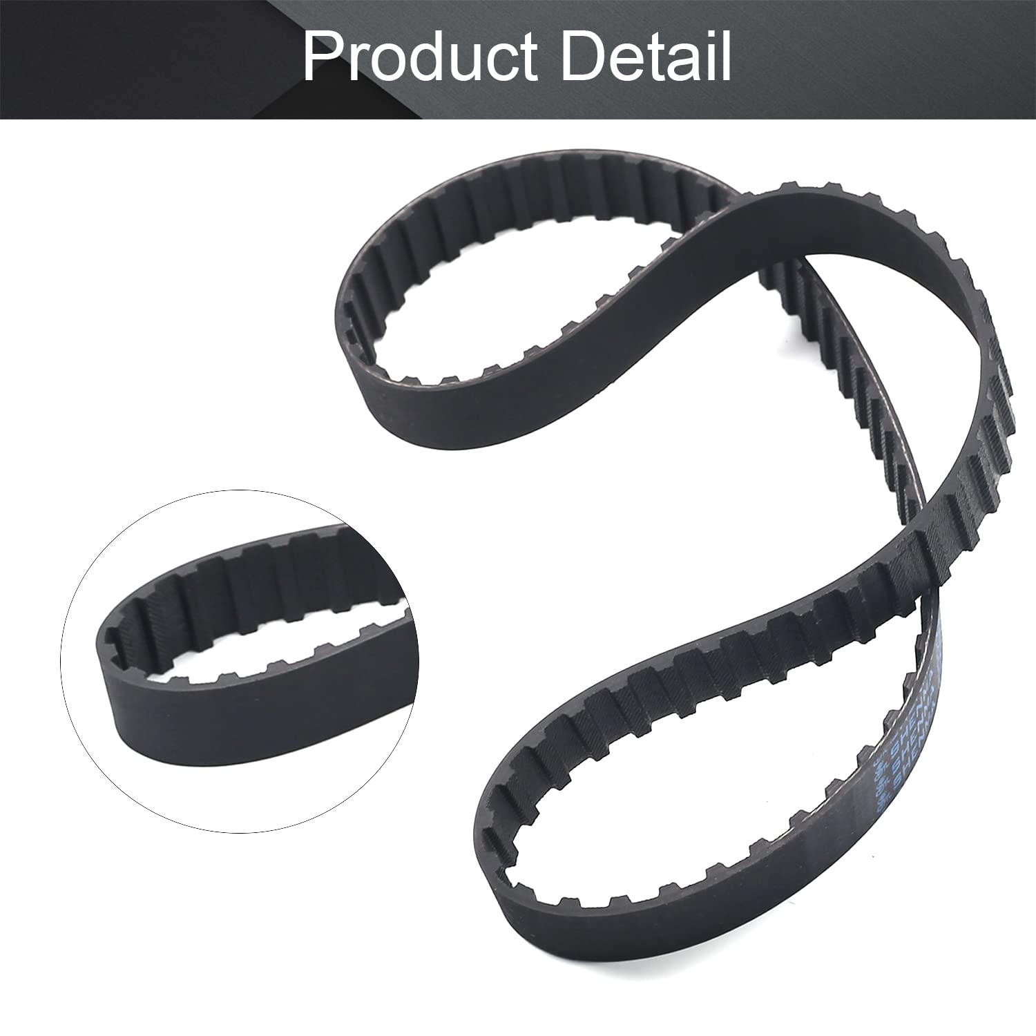 285L Timing Belt Rubber Timing Belt Cogged Industrial Timing Belt Closed Loop Synchronous Pulley Wheel 285mm20mm 9.525mm Pitch Black 1pcs, (Bettomshin)