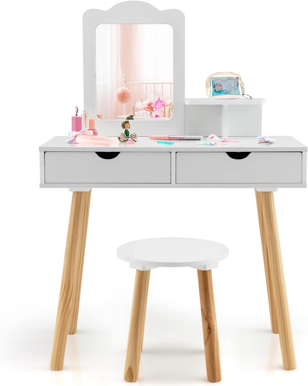 Maxmass Kids Vanity Table and Stool