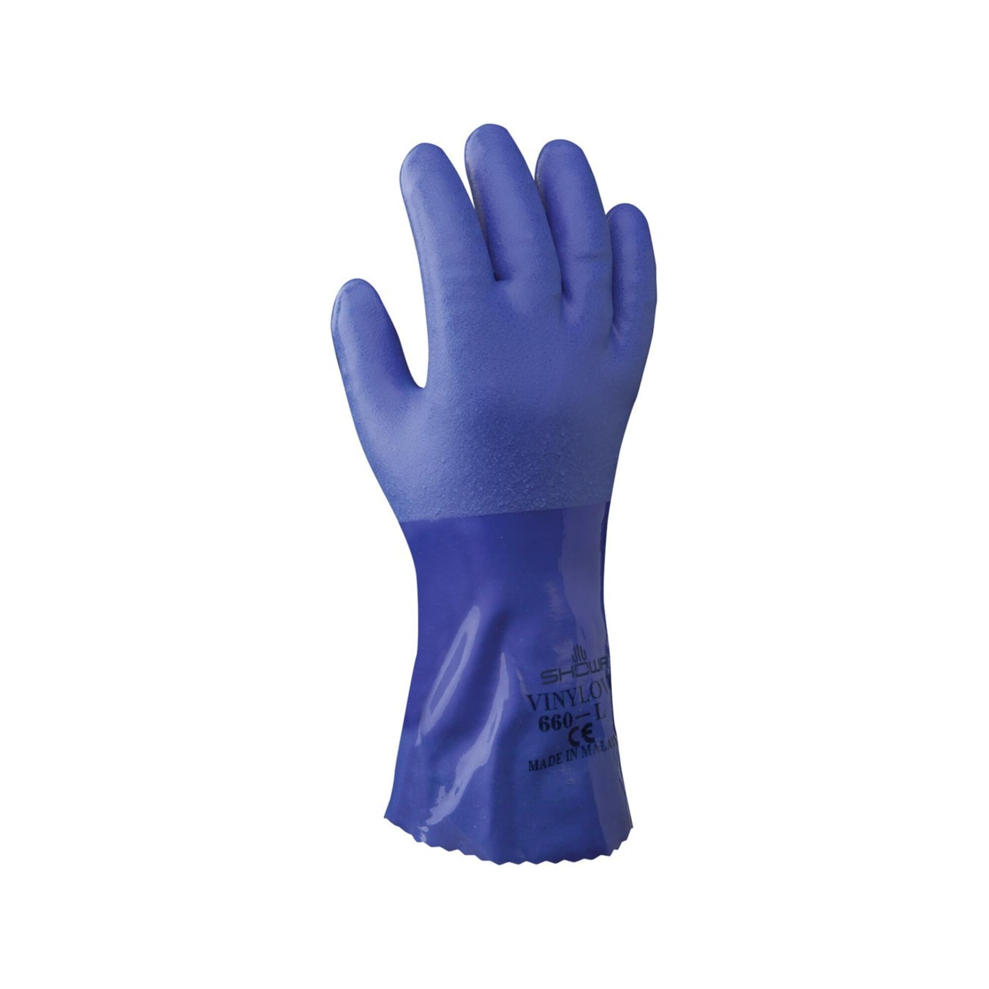 Lot de 10 paires de Showa 660 PVC trempé résistant aux huiles de sécurité Gants de travail taille 11/XXL