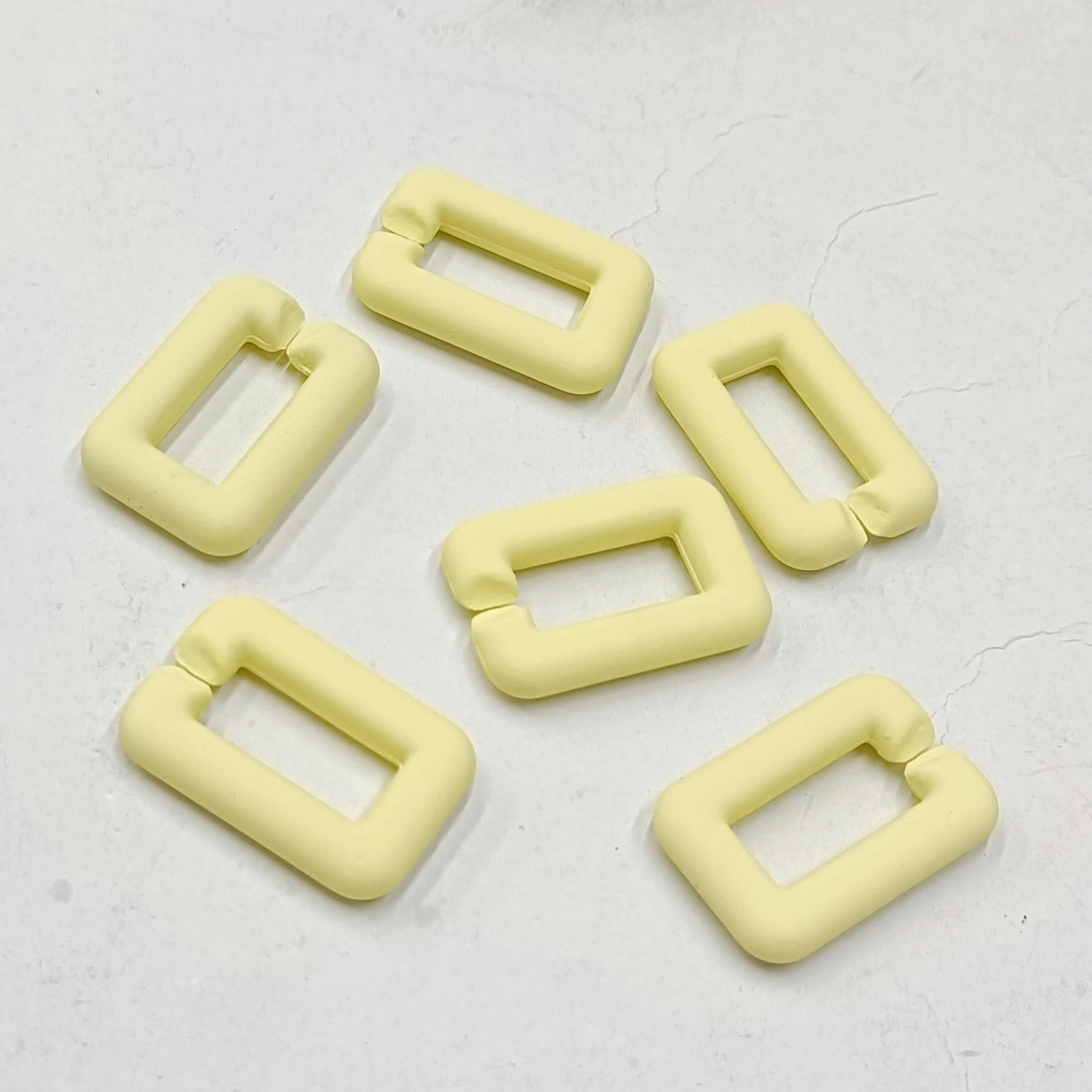 20 x 30 mm, 100 sztuk, różowe/żółte, masywne ogniwa akrylowe, akrylowe pierścienie łączące łańcuch, szybkozłączki do biżuterii