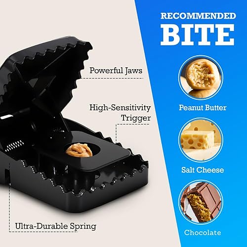 Miniatura 7 de Trampas grandes para ratas - Paquete de 4 trampas reutilizables a presión para ratas, ratones y ardillas  Control de roedores para interiores y