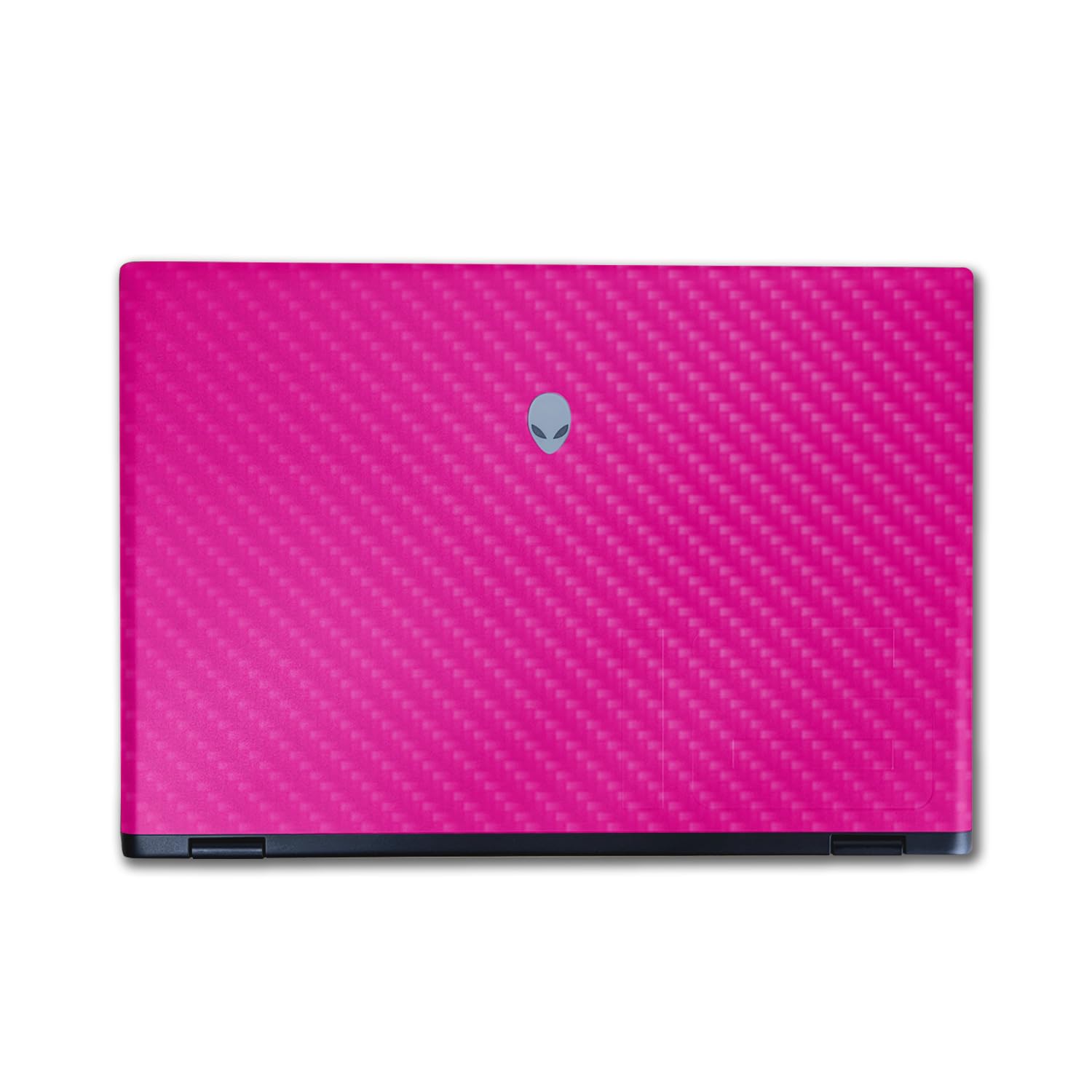 Carbon Fiber Laptop Skin Compatible with Alienware M16 R2 (2024) - Solid Hot Pink - Premium 3M Vinyl Protective Wrap Decal Cover - Easy to Apply | Crafted in The USA by MightySkins