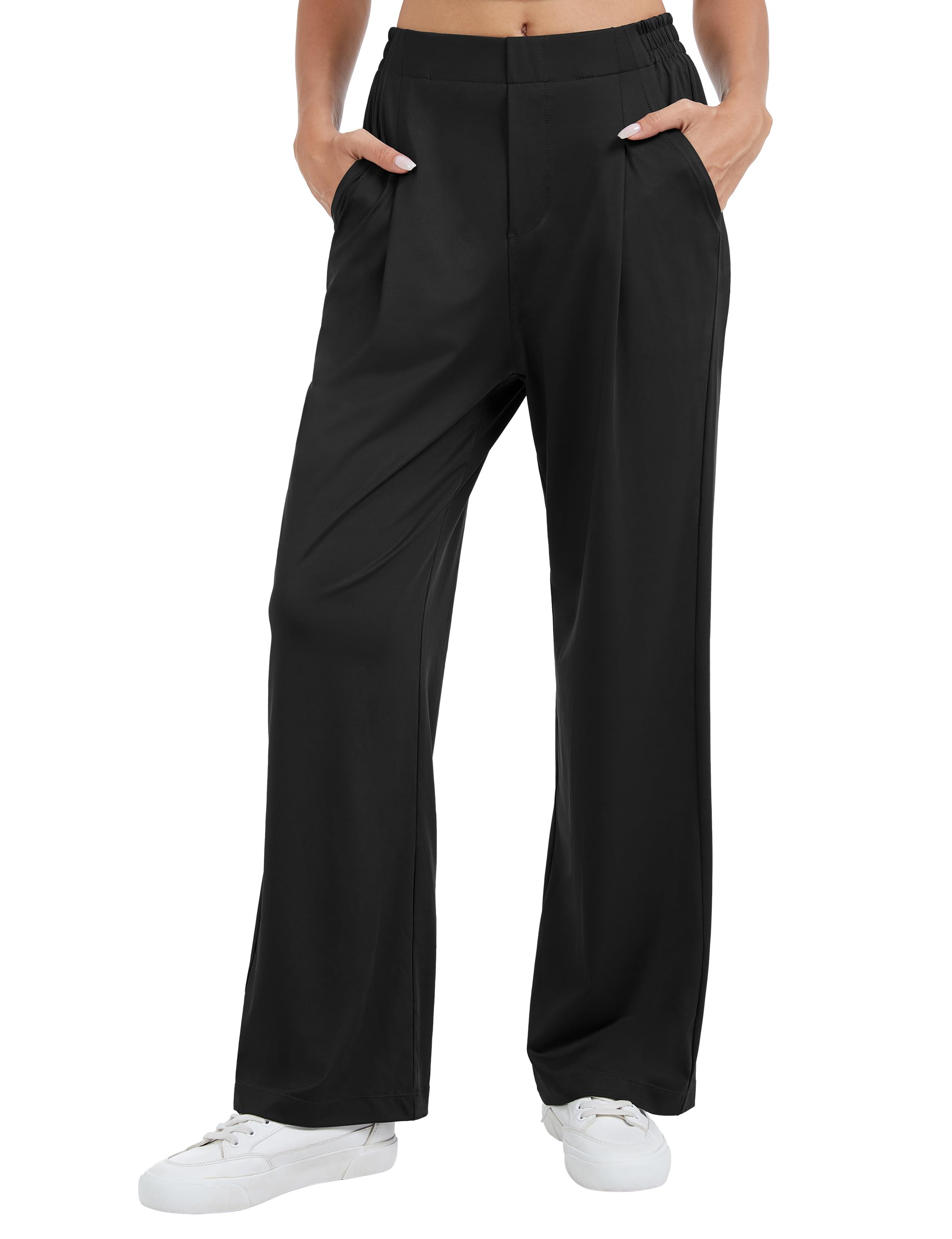 esol Palazzo Hose Damen Leichte Sommer-Stoffhose mit Taschen Weites Bein | Weites Bein, leicht & atmungsaktiv. Mit praktischen Taschen und hohem Bund. Eleganter Stoff, vielseitig einsetzbar.
