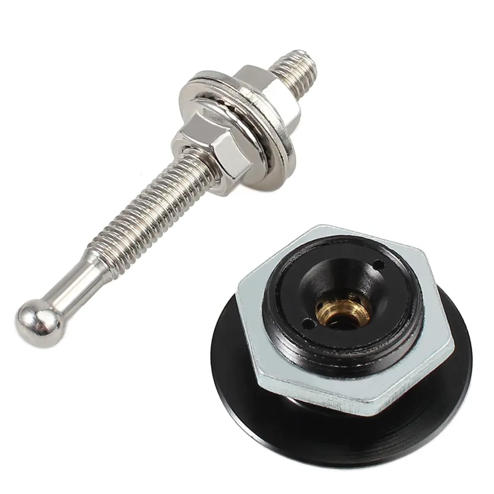 Anhoer 4 pezzi paraurti chiusura a sgancio rapido universale in alluminio per cofano auto perni cofano paraurti cofano perni 30mm rilascio pulsante di blocco kit clip cofano chiusura rapida targa clip