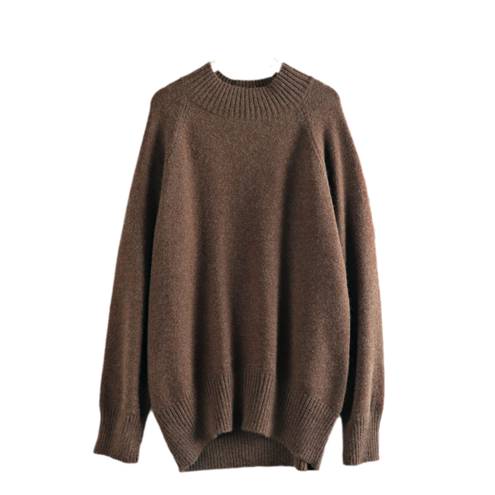 Donne Maglia Cashmere Pullover Maglione Inverno Spessore Manica Lunga Dolcevita Allentato Jumper Caldo