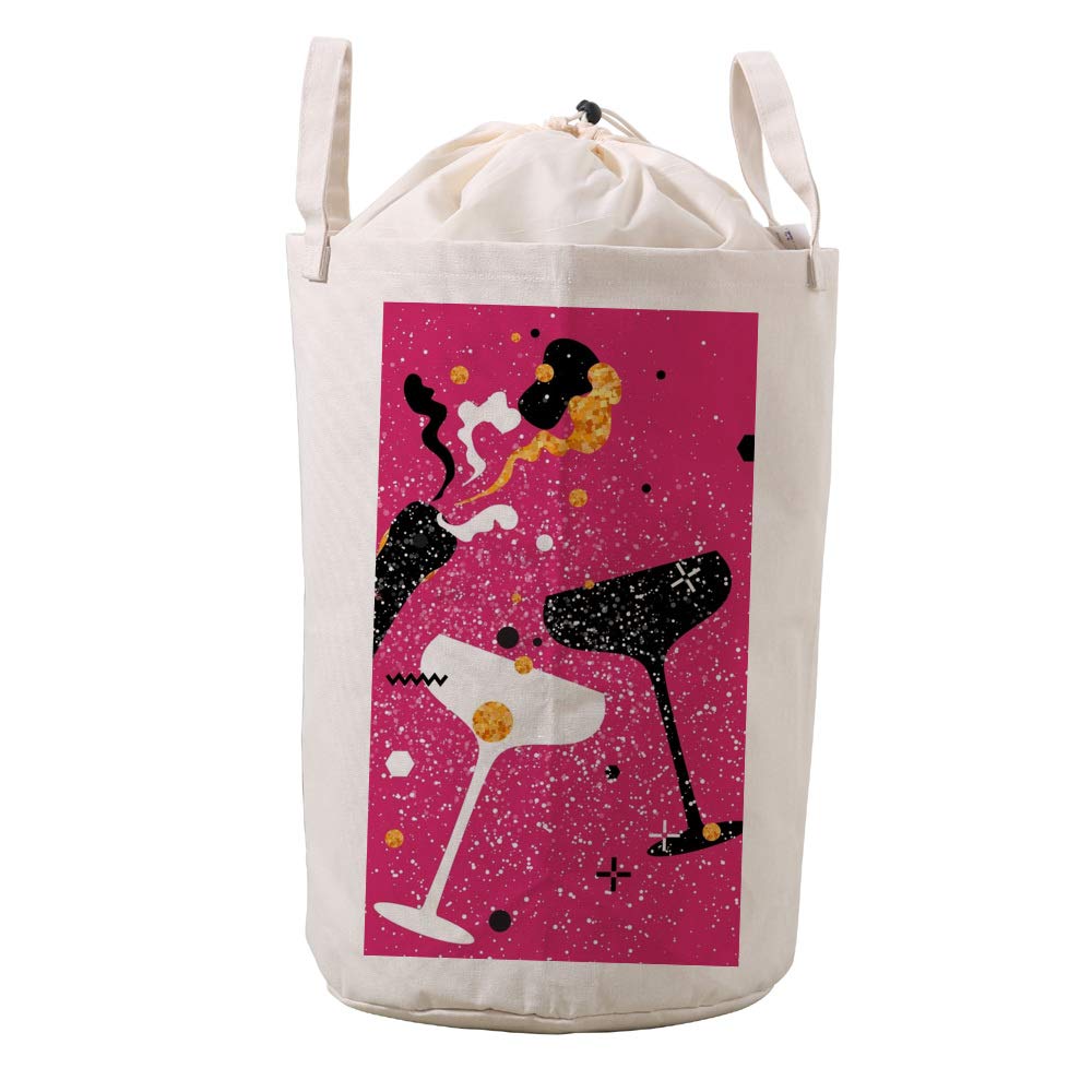 Bolsa de lavandería para baño con estampado de copas que soluciona el desorden textil