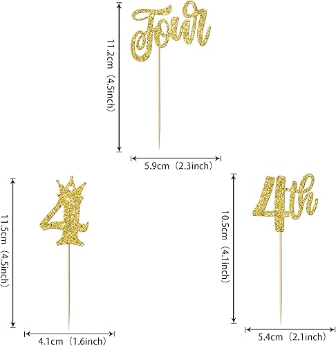 Miniatura 9 de Paquete de 24 adornos para cupcakes de 6 cumpleaños con purpurina para seis cumpleaños, selecciones de sexto cumpleaños con corona, decoraciones de