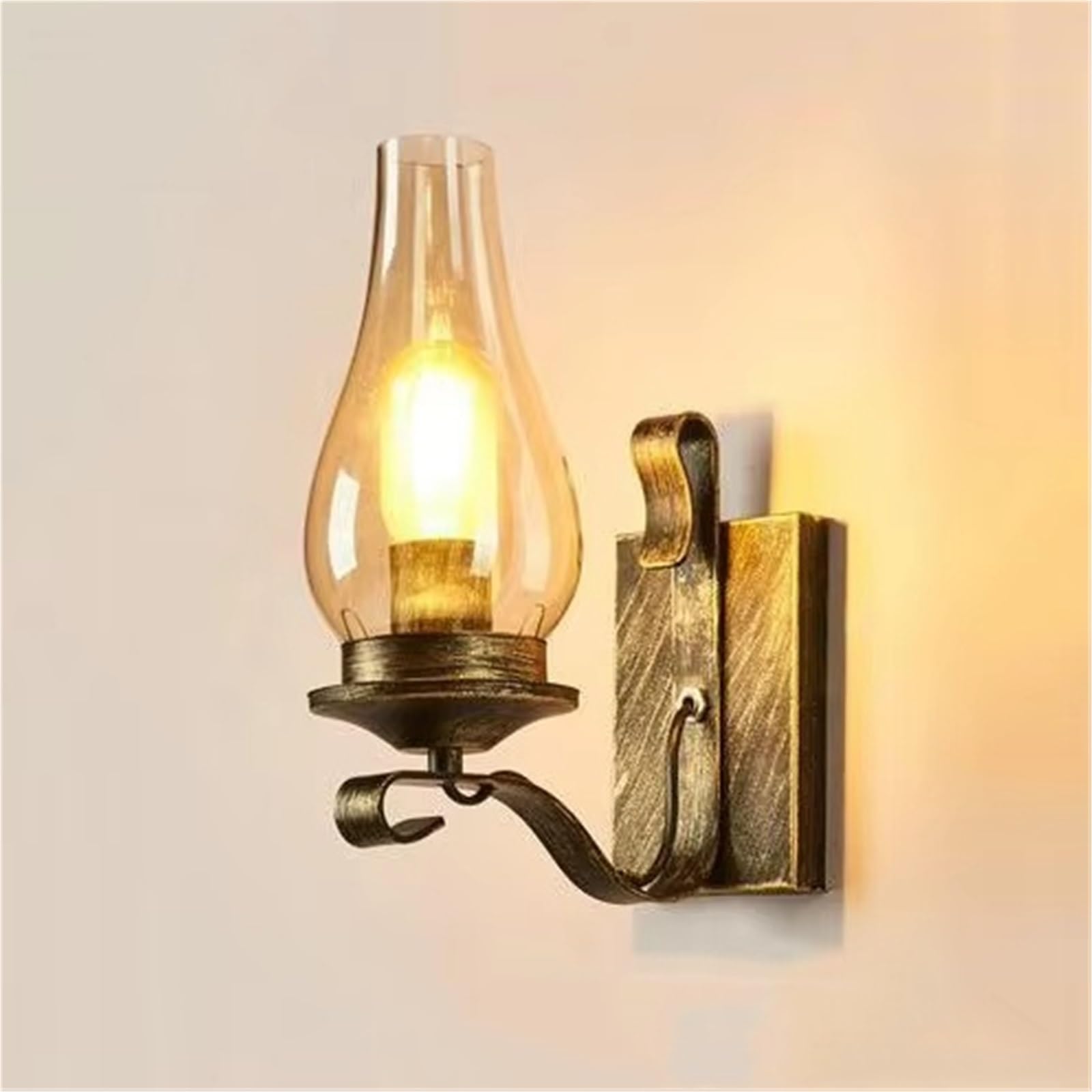 ASerZenith Vintage Loft Lamp Bedside Lamp Bedroom Living Room Aisle Corridor Hotel Restaurant Cafe Lamp Retro Wall Sconce,Yellow Copper