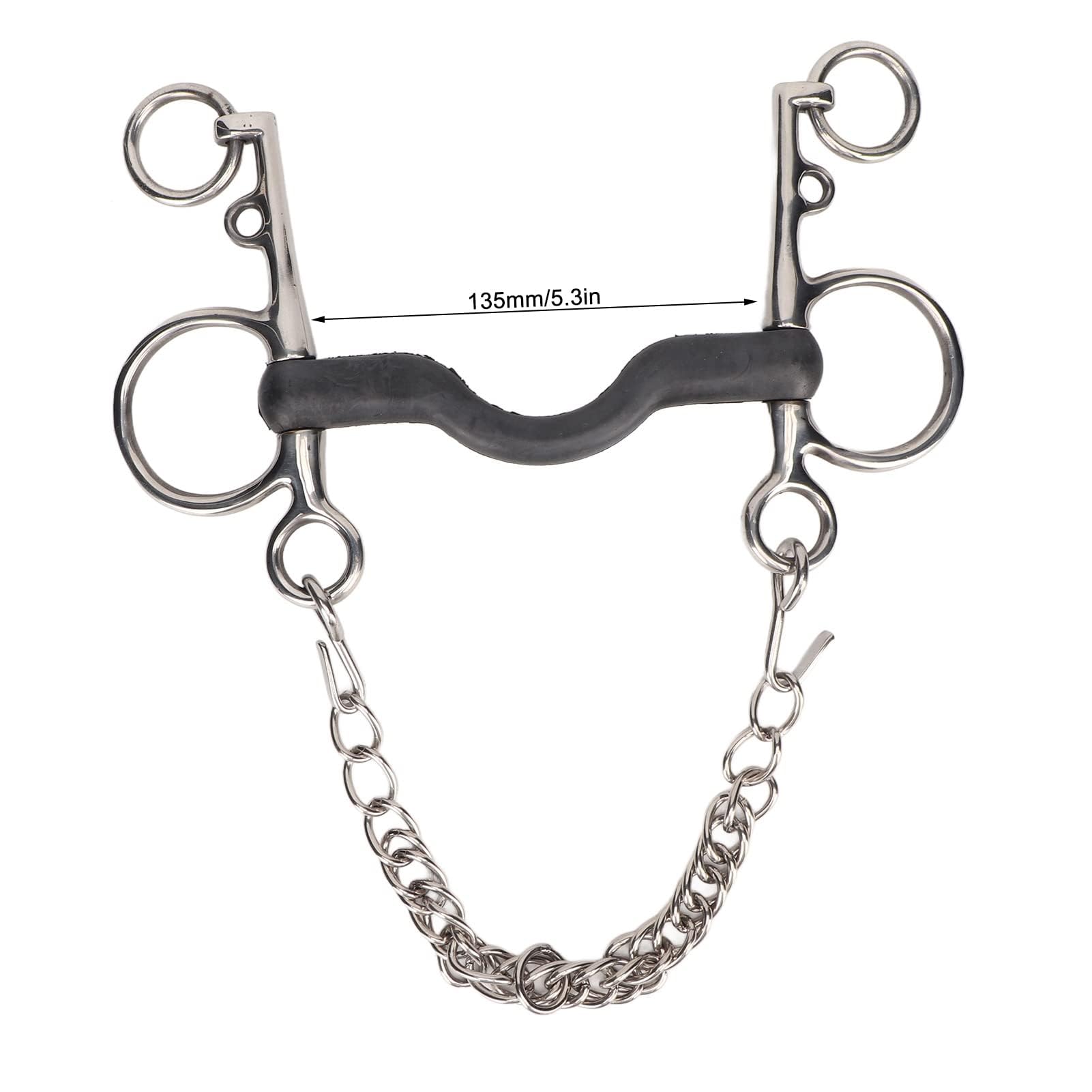 Broca para Caballo, Filete para Caballo, Broca para Boca de Acero Inoxidable, Segura, Pulida a Mano, fácil Control para Accesorios de Carreras