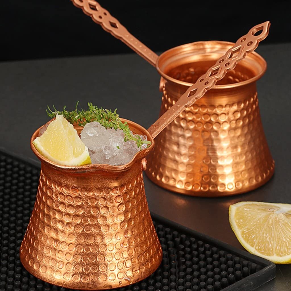 Cobre De Martillo Sólido Turco Greek Árabe Coffee Bok Stovetop Cafetero Cezve Ibrik Briki con