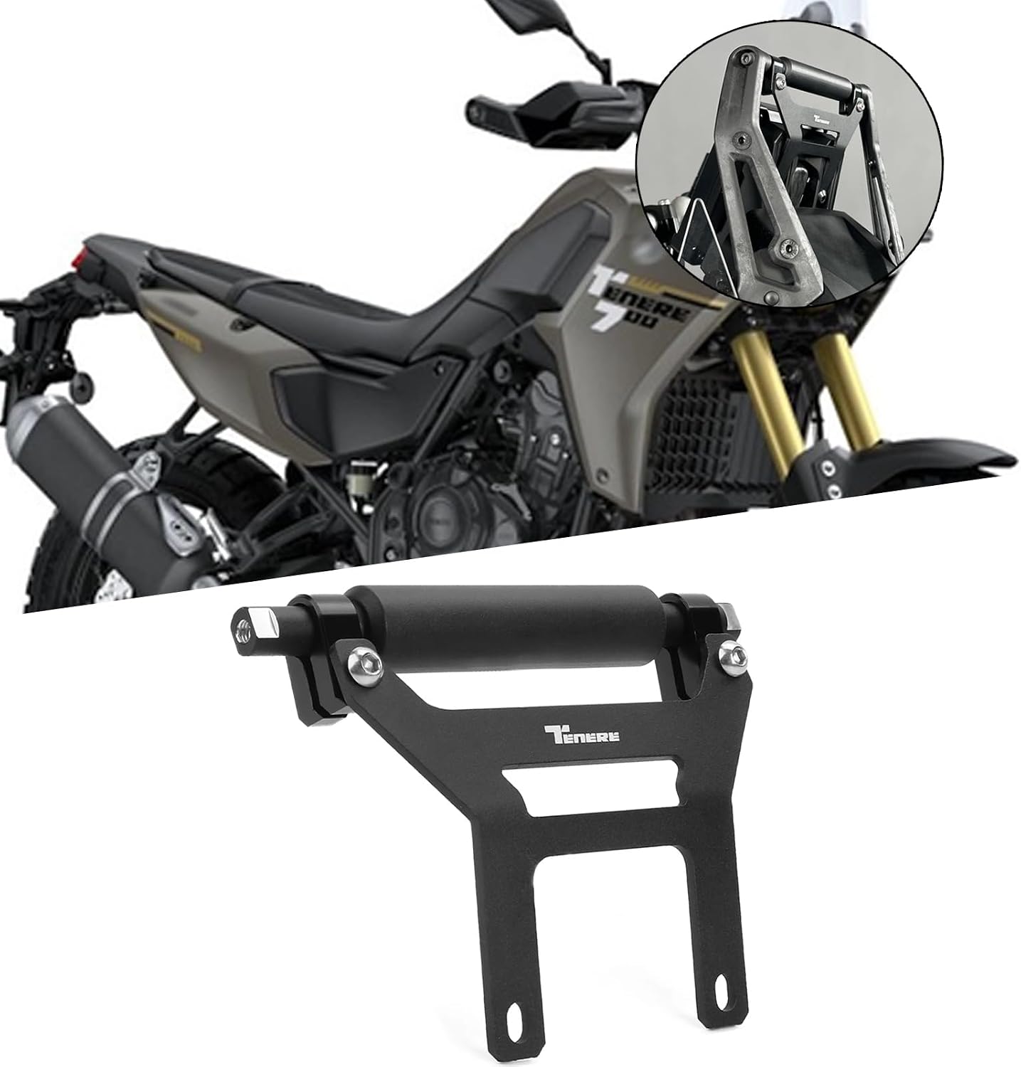 for TENERE 700/rally/XTZ700/XTZ690/RALLY 2024 Extended Crossbar Phone Holder Motorcycle Navigation GPS Pole Mounting Bracket tenere 700 Rally 2019-2024 Motorcycle Accessories