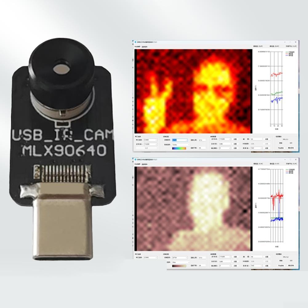 Termocamera, sensore 32x24 MLX90640 Type-C Telecamera a infrarossi mobile ad alta rilevazione della temperatura senza contatto per il monitoraggio delle apparecchiature e sistemi di sicurezza