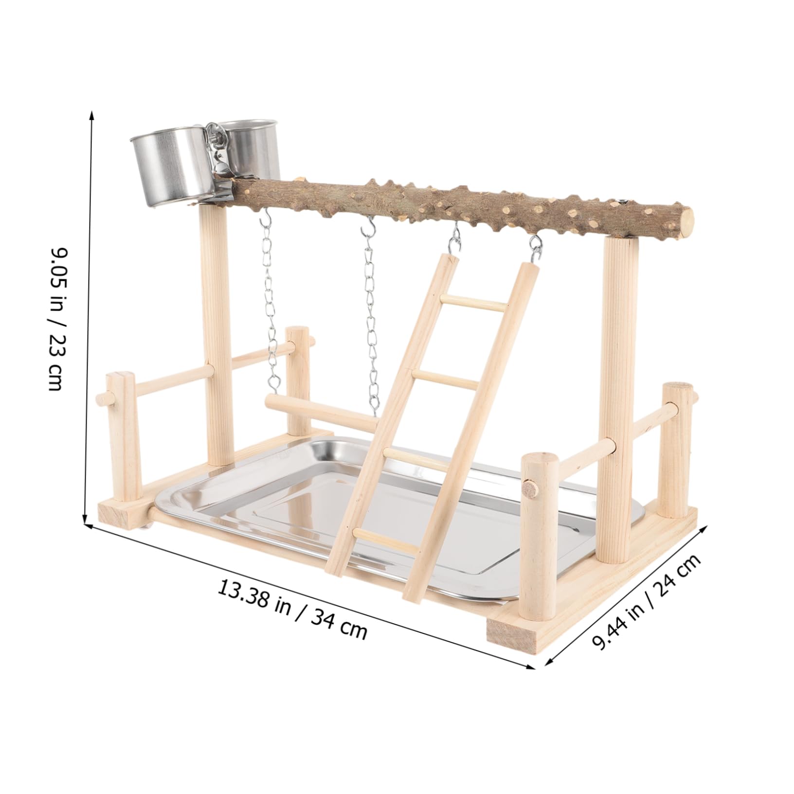 Kisangel Soporte para Loros de Madera Natural, Percha de Entrenamiento para Pájaros, Fomenta el Ejercicio y Alimentación, Adecuado para Aves Domésticas