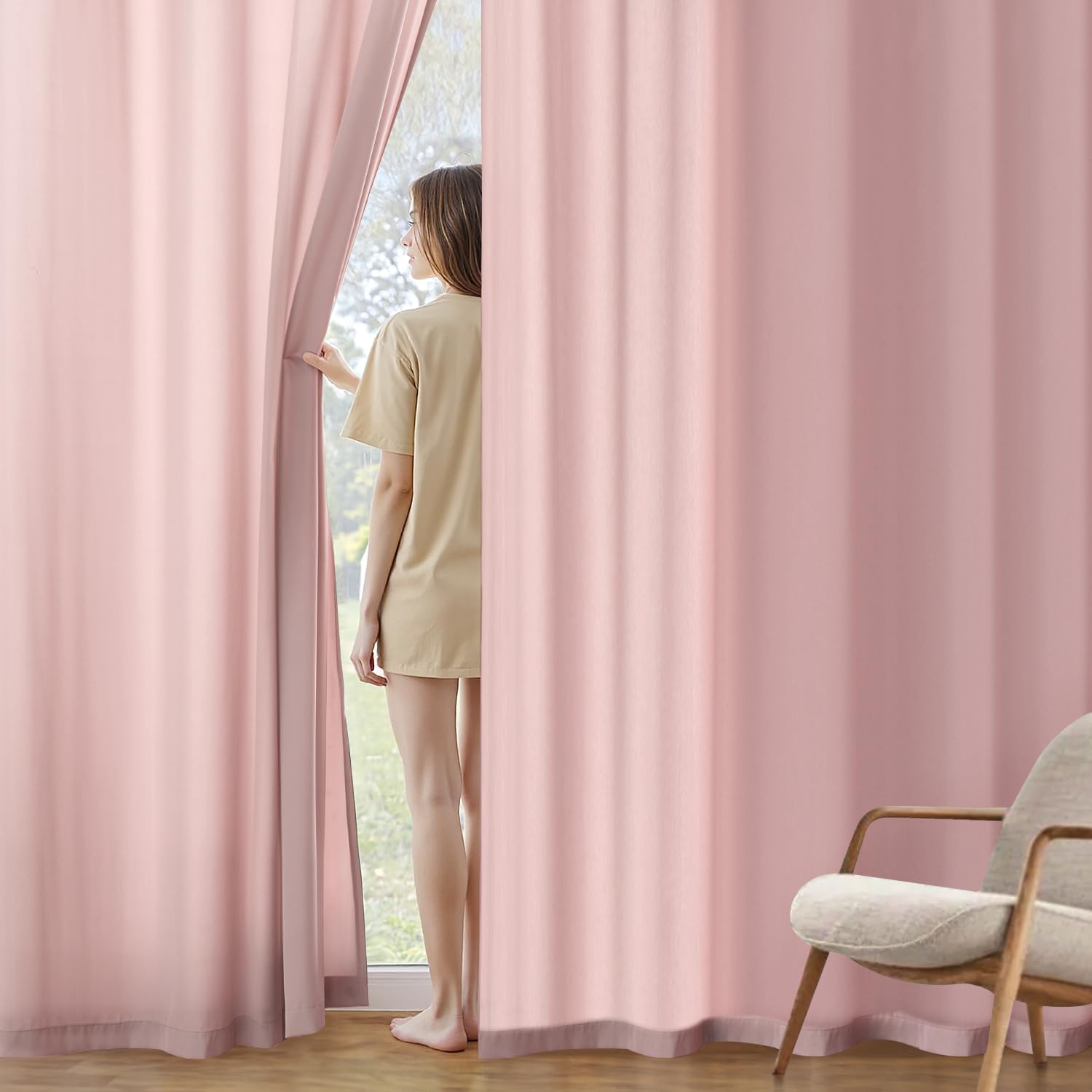 Amazon.com: MIULEE Light Pink Privacy Sheer Curtains that Let
