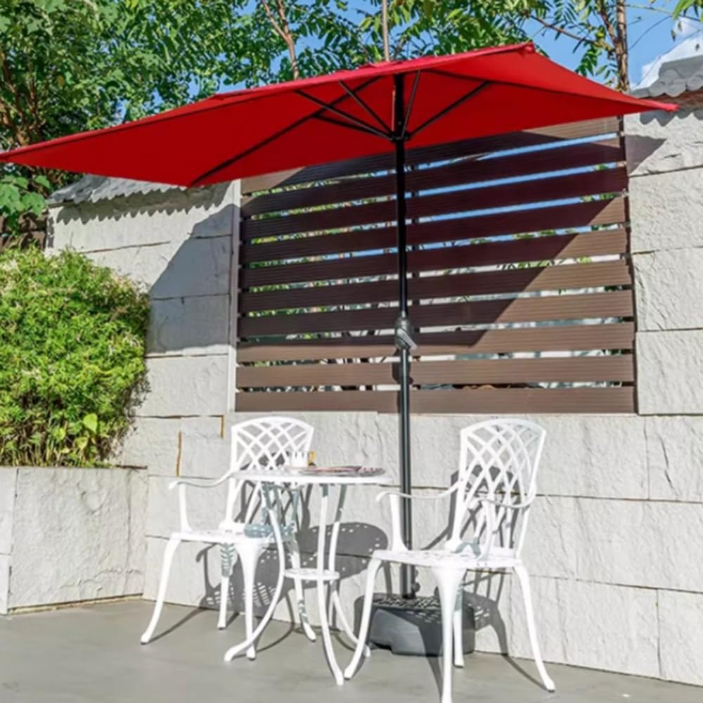 Ombrellone Mezzaluna Rettangolare Ombrello Da Patio Protezione UV | Ombrellone Da Balcone Con Manovella Impermeabile Ombrellone Da Parete 200X100cm 250X130cm