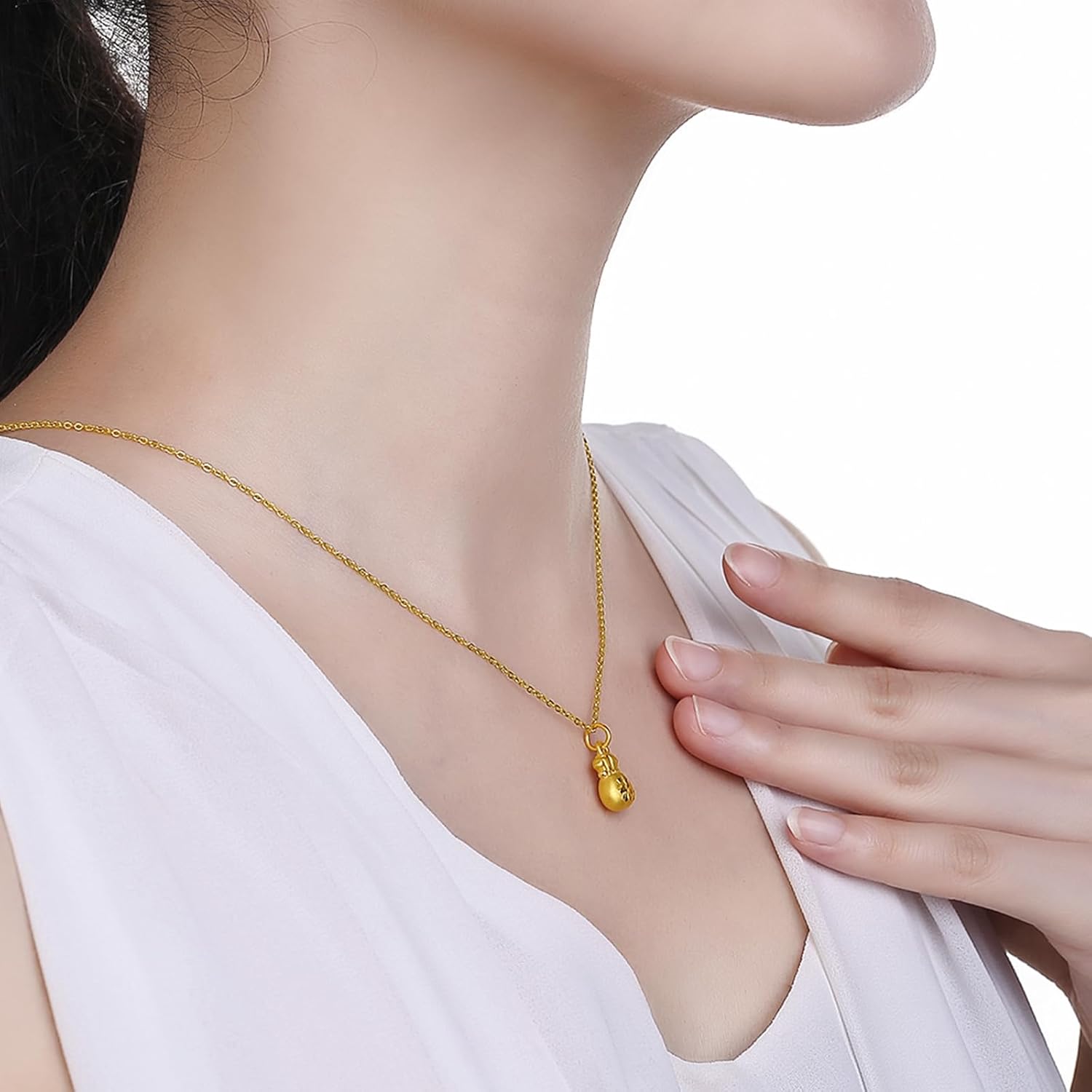 24K Solid Gold Pendant for Women, Real Pure Gold Jewelry Accessory Exquisite Lucky Fortune Bag Pendant for Men Girlfriend Boyfriend Lover Gifts (Not Include Necklace)