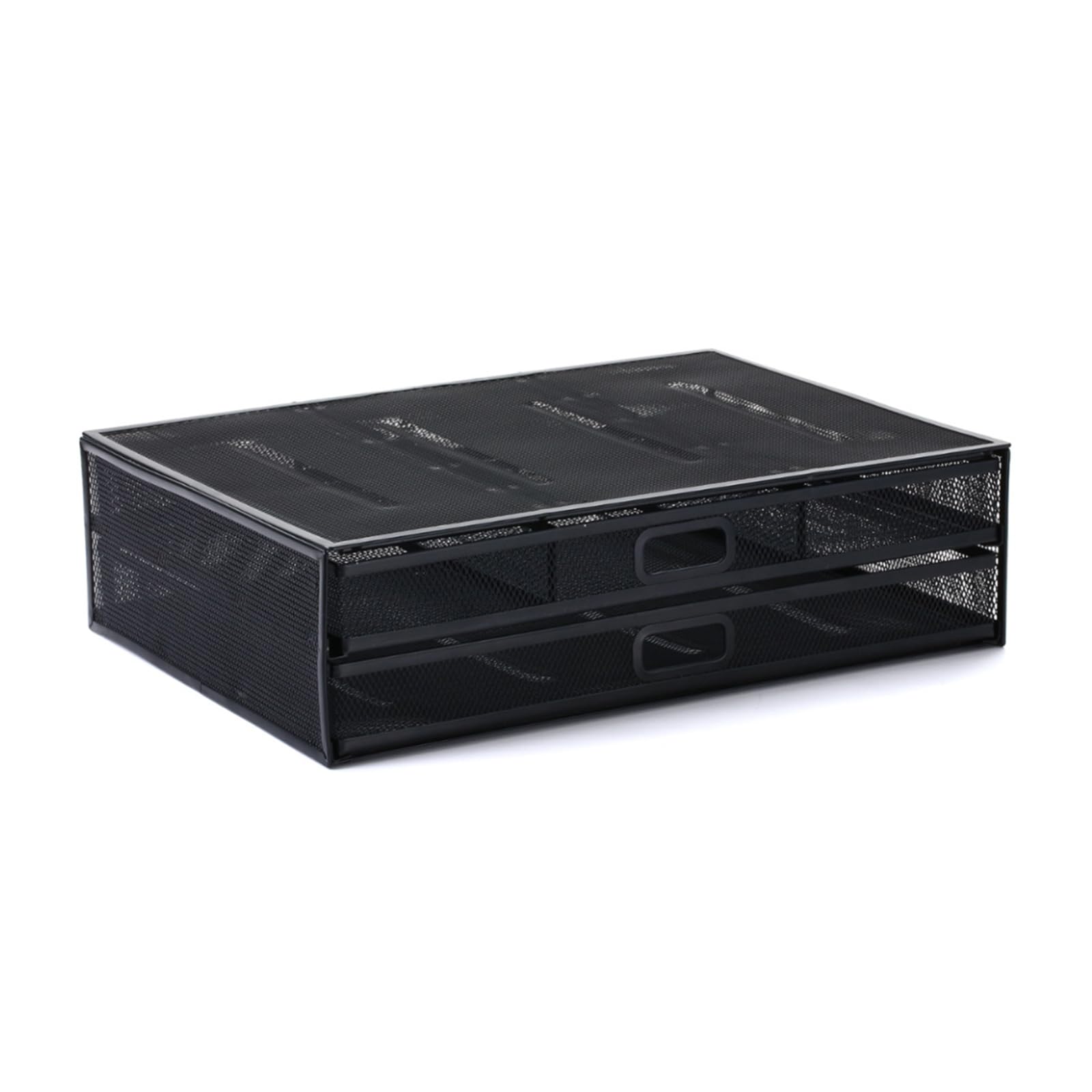 Supporto per monitor con 2 cassetti, pratico organizer da scrivania in rete metallica, supporta laptop, notebook, stampante, organizer, supporto per computer, organizzazione per scrivania
