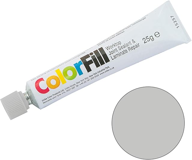 Unika ColorFill Laminate Worktop Joint Sealer Compound Repair Sealant (CF047 Grey Dust)