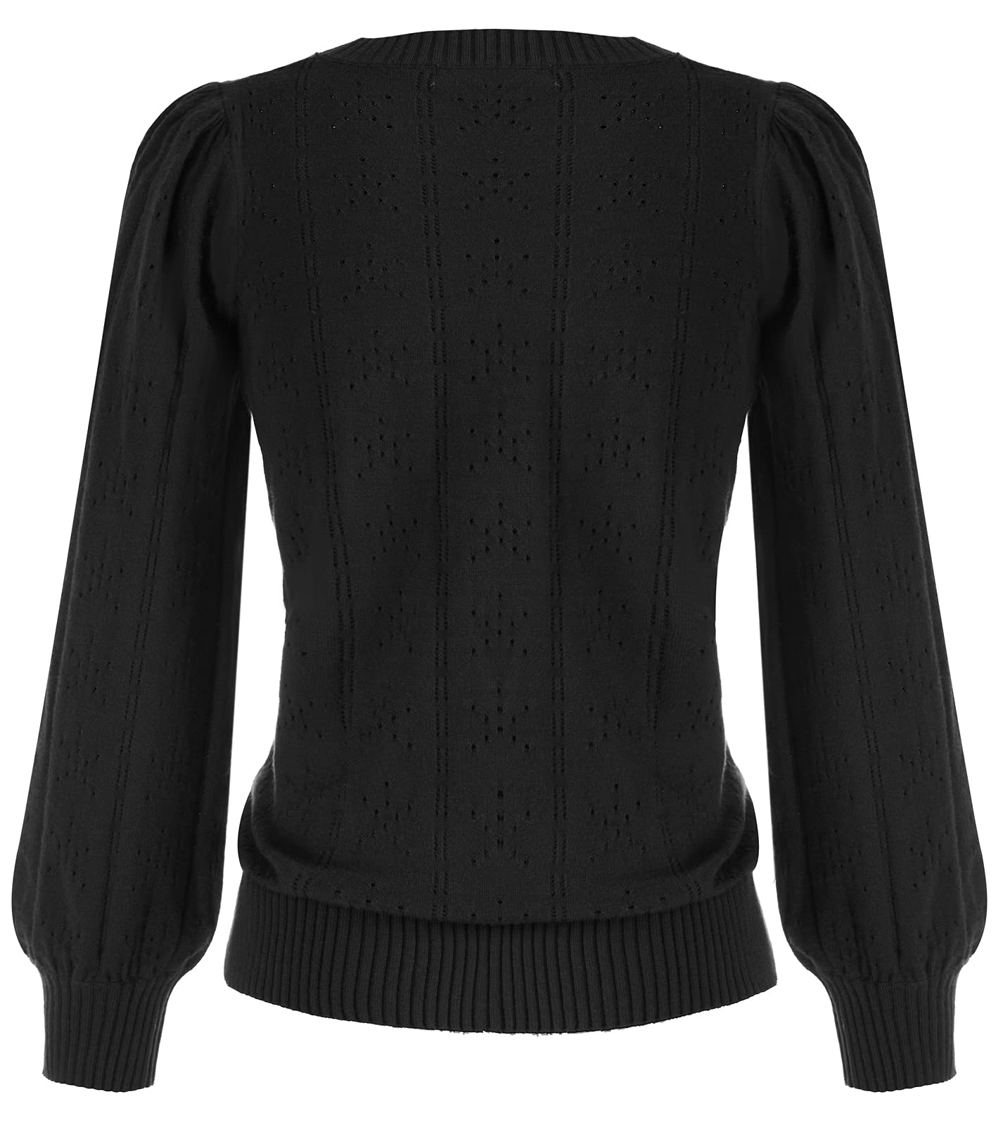 GRACE KARIN Maglia Elegante Donna a Manica Lunga con Scollo a Rotondo Tinta Unita