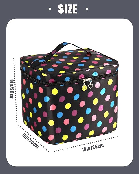 Grande Trousse de Maquillage, Grande Trousse de Maquillage de Voyage avec Support pour pinceaux, Trousse de Toilette Multifonction avec poignée pour Femmes et Filles, Noir, L, Noir, L - 2
