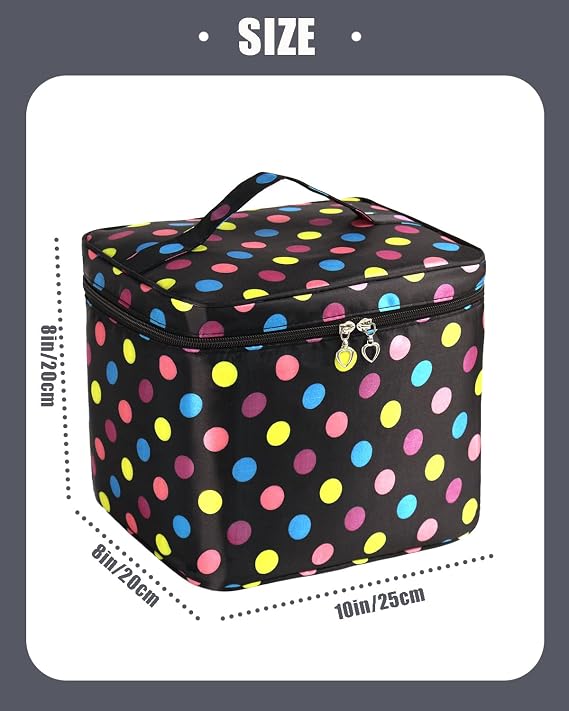 Large Make Up Bag,Make Up Case Large Travel Cosmetic Bags Makeup Bag with Brush Holder Multifunction Case Toiletry Bags with Handle for Women Girls