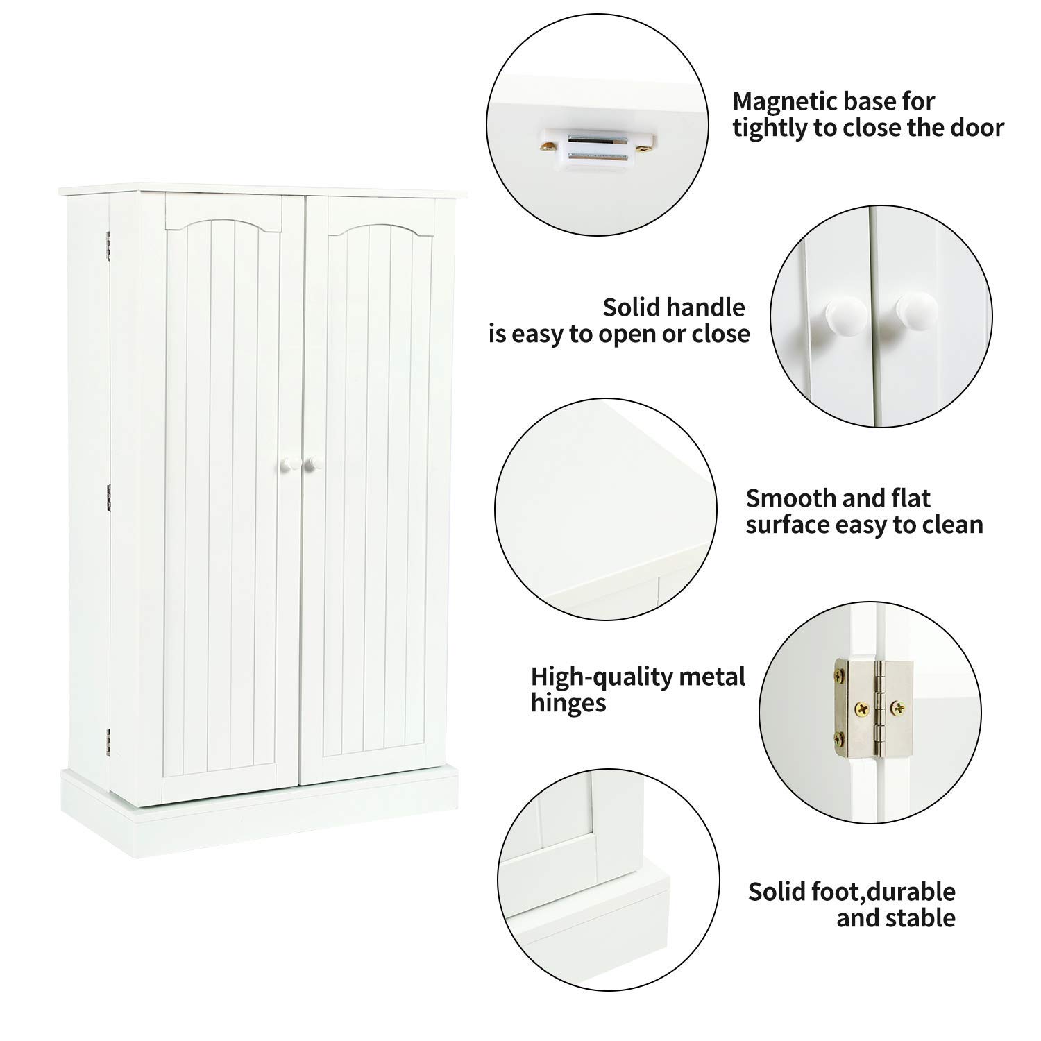 HOME BI 41'' Kitchen Pantry Storage with 6 Shelves